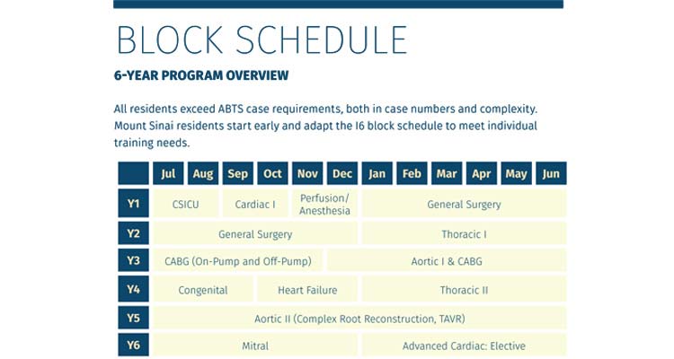 Image of the current ACGME I6 block schedule